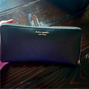 Kate Spade Black Zip-Around Wallet